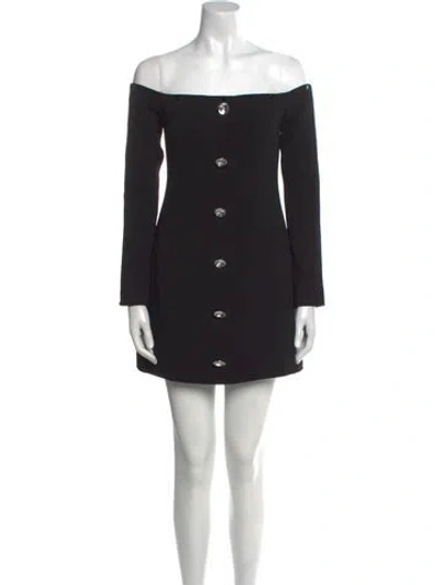 Pre-owned Retroféte Off-the-shoulder Mini Dress In Black