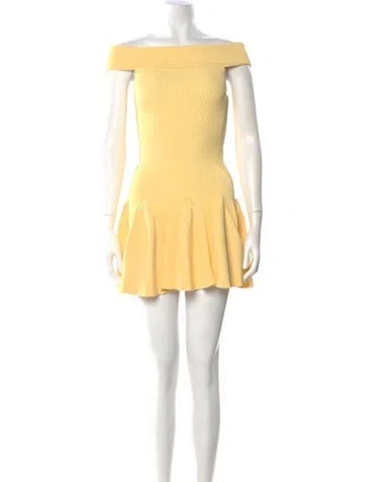 Pre-owned Retroféte Off-the-shoulder Mini Dress W/ Tags In Yellow