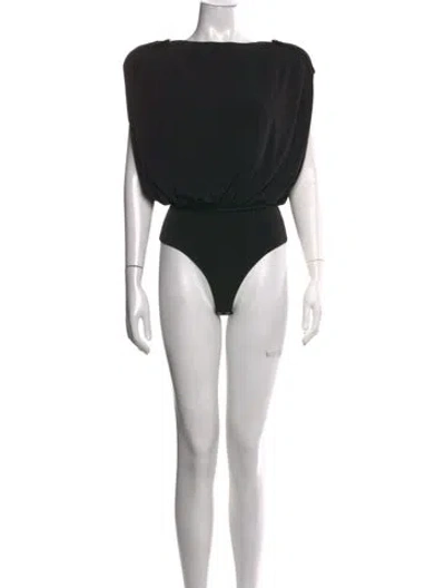 Pre-owned Retroféte Off-the-shoulder Sleeveless Bodysuit In Black