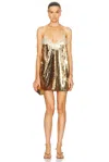 Retroféte Olive Sequined Mini Dress In Gold