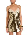 Retroféte Olive Sequined Mini Dress
