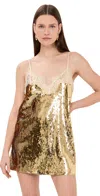 Retroféte Olive Sequined Mini Dress In Gold