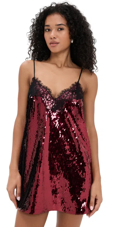 Retroféte Olive Sequin Dress Port In Red