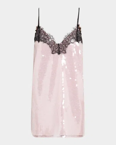 RETROFÉTE OLIVE SEQUINED MINI DRESS