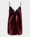 Retroféte Olive Sequined Mini Dress In Burgundy