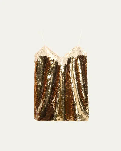 RETROFÉTE OLIVE SEQUINED MINI DRESS