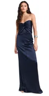 Retroféte Olivine Twist Column Dress In Navy