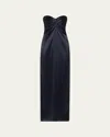 Retroféte Olivine Twist Column Dress In Navy
