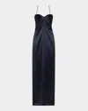 Retroféte Olivine Twist Column Dress In Navy