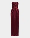 Retroféte Olivine Twist Column Dress In Port