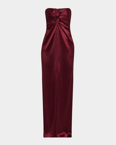 Retroféte Olivine Twist Column Dress In Port