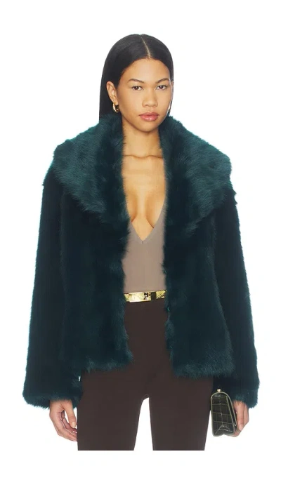 Retroféte Olsen Faux Fur Jacket In Black