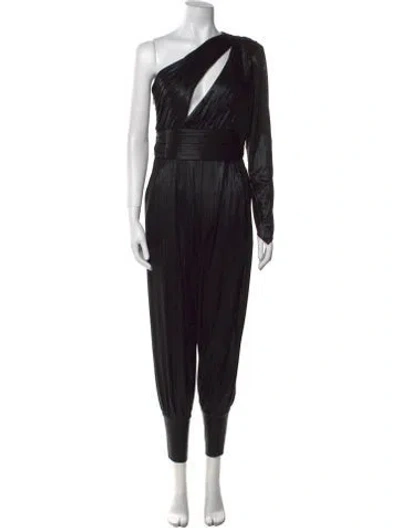 Pre-owned Retroféte One-shoulder Jumpsuit In Black