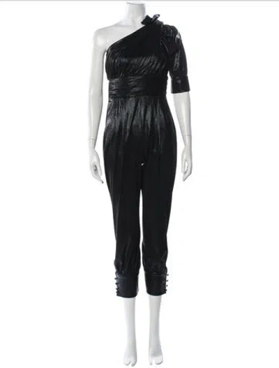 Pre-owned Retroféte One-shoulder Jumpsuit In Black