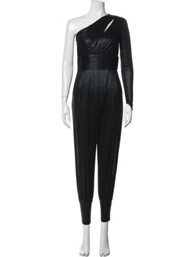 Pre-owned Retroféte One-shoulder Jumpsuit In Black