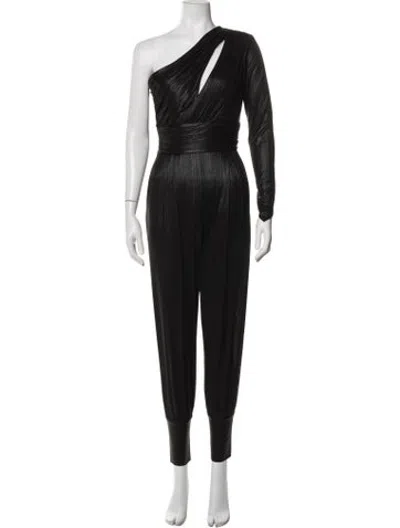 Pre-owned Retroféte One-shoulder Jumpsuit In Black