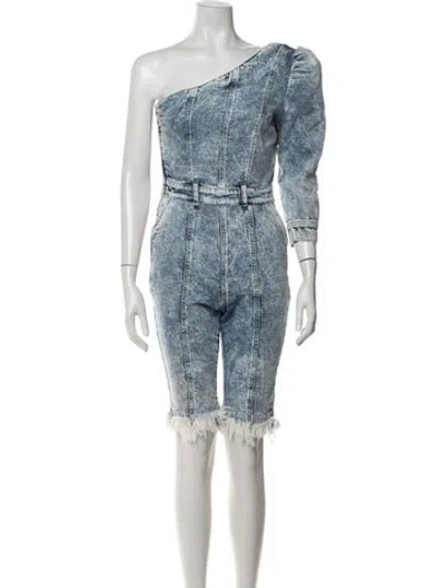 Pre-owned Retroféte One-shoulder Jumpsuit In Blue