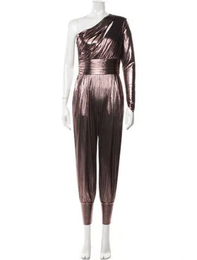 Pre-owned Retroféte One-shoulder Jumpsuit In Metallic/pink