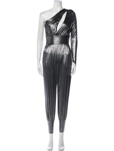 Pre-owned Retroféte One-shoulder Jumpsuit In Silver