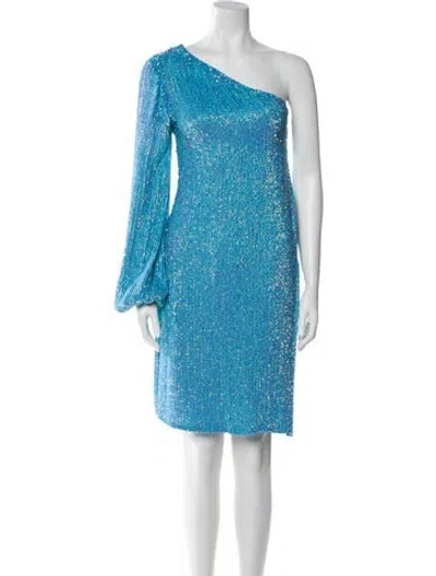 Pre-owned Retroféte One-shoulder Knee-length Dress In Blue