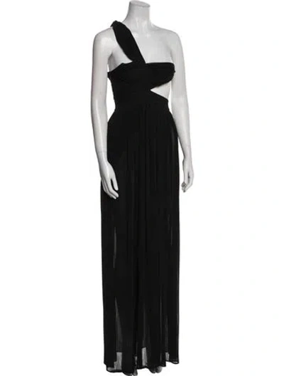 Pre-owned Retroféte One-shoulder Long Dress In Black