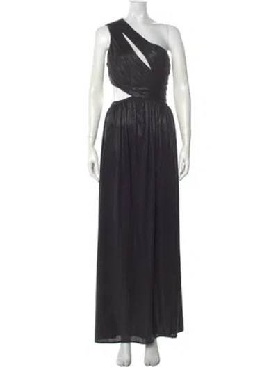 Pre-owned Retroféte One-shoulder Long Dress In Black