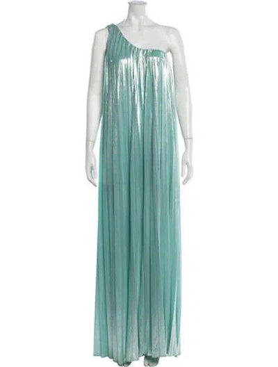 Pre-owned Retroféte One-shoulder Long Dress In Blue