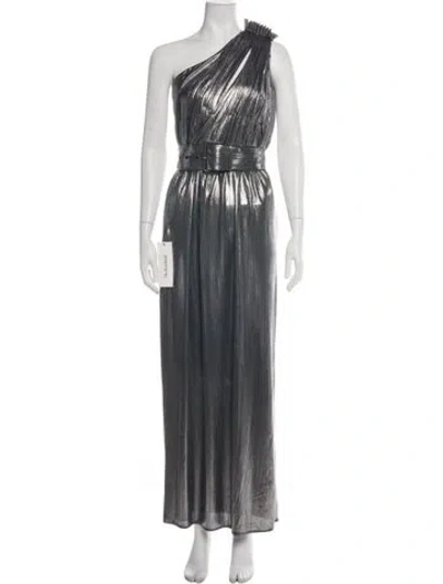 Pre-owned Retroféte One-shoulder Long Dress In Metallic/silver