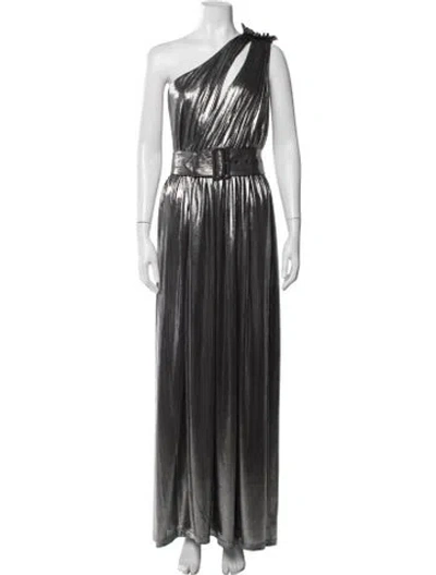 Pre-owned Retroféte One-shoulder Long Dress In Metallic/silver