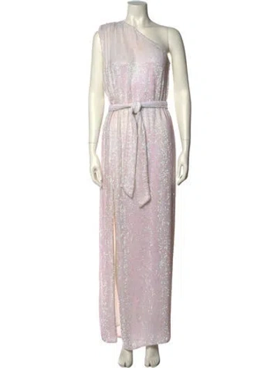 Pre-owned Retroféte One-shoulder Long Dress In Pink