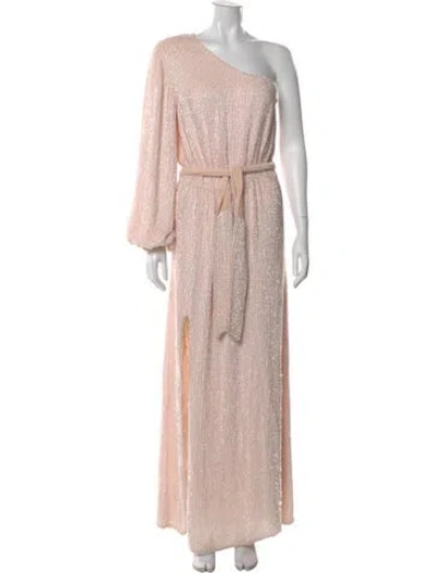 Pre-owned Retroféte One-shoulder Long Dress In Pink