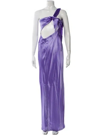 Pre-owned Retroféte One-shoulder Long Dress In Purple