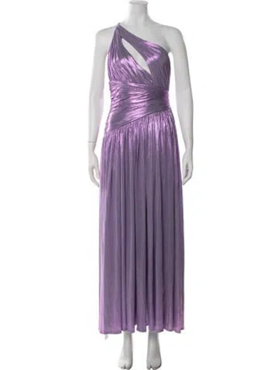 Pre-owned Retroféte One-shoulder Long Dress In Purple