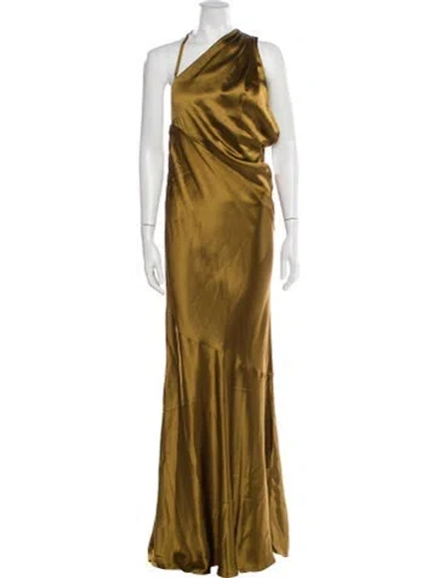 Pre-owned Retroféte One-shoulder Long Dress W/ Tags In Brown
