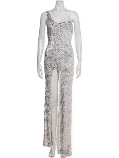 Pre-owned Retroféte One-shoulder Long Dress W/ Tags In Neutrals