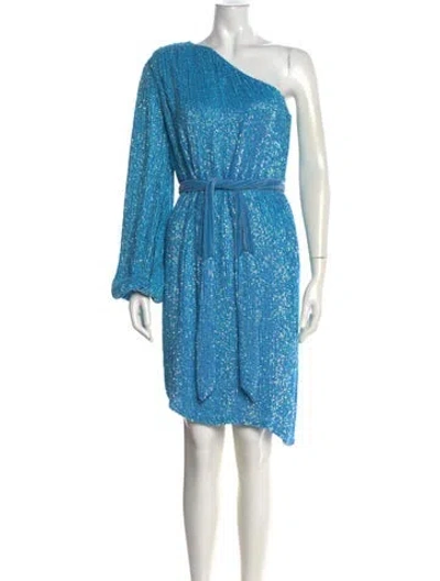 Pre-owned Retroféte One-shoulder Mini Dress In Blue