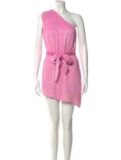 Pre-owned Retroféte One-shoulder Mini Dress In Pink