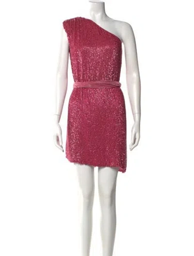 Pre-owned Retroféte One-shoulder Mini Dress In Pink