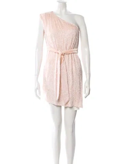 Pre-owned Retroféte One-shoulder Mini Dress In Pink