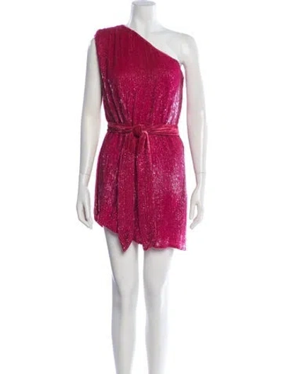 Pre-owned Retroféte One-shoulder Mini Dress In Pink