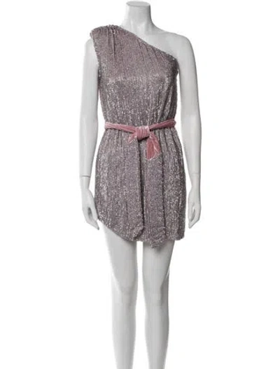 Pre-owned Retroféte One-shoulder Mini Dress In Purple