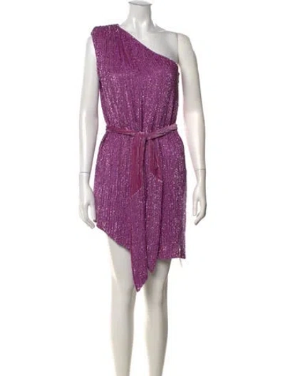 Pre-owned Retroféte One-shoulder Mini Dress In Purple