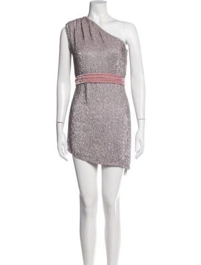 Pre-owned Retroféte One-shoulder Mini Dress In Purple