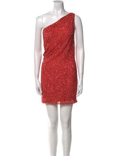 Pre-owned Retroféte One-shoulder Mini Dress In Red