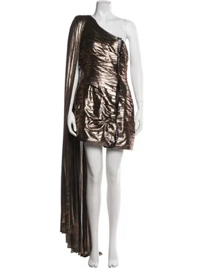 Pre-owned Retroféte One-shoulder Mini Dress W/ Tags In Gold