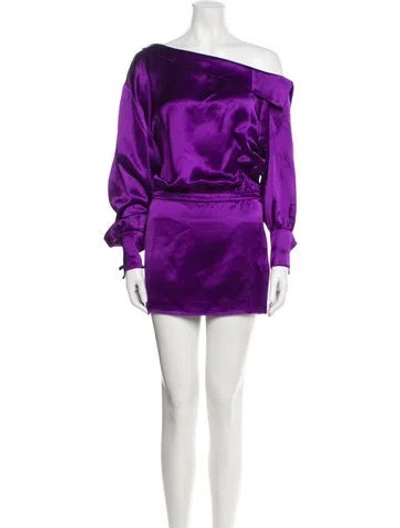 Pre-owned Retroféte One-shoulder Mini Dress W/ Tags In Purple