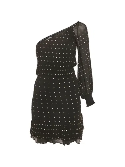 Pre-owned Retroféte One-shoulder Sequin-embellished Dress In Black