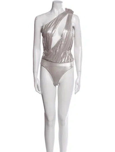 Pre-owned Retroféte One-shoulder Sleeveless Bodysuit