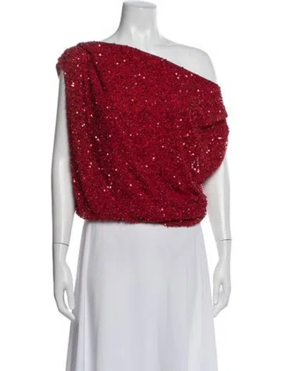 Pre-owned Retroféte One-shoulder Sleeveless Top In Red