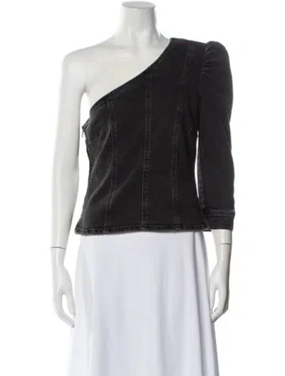 Pre-owned Retroféte One-shoulder Three-quarter Sleeve Top W/ Tags In Gray